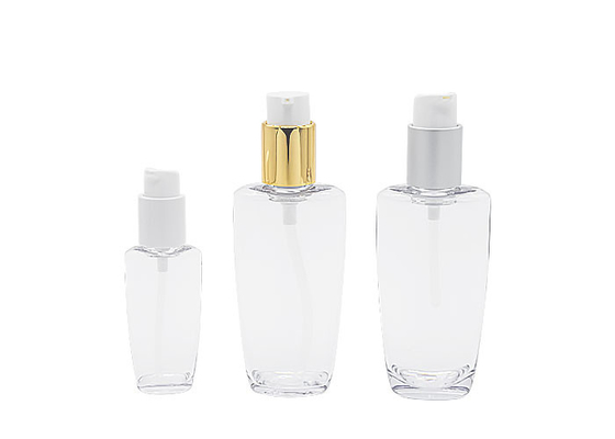 Oval Transparent 30ml 100ml PETG Lotion Pump Bottle Makeup Oil Cleansing Dispenser