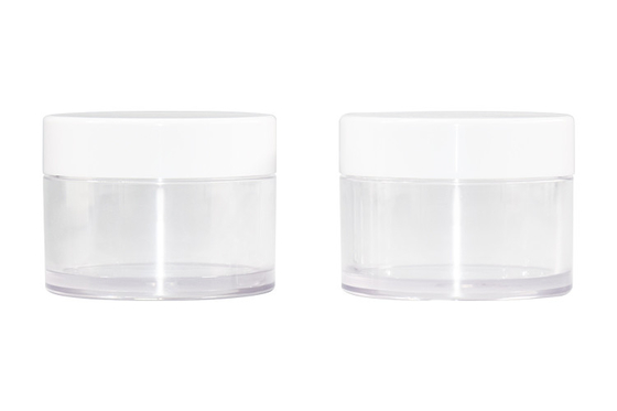 Empty Plastic Cosmetic Cream Jars With Mixture Screw Top Cover And Inner Cap