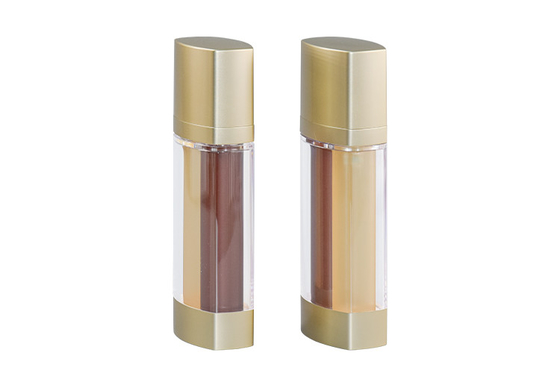 UKA72 PP Pump AS Bottle Airless Double Tube Square Bottle 15ml 15ml For Face Care ​