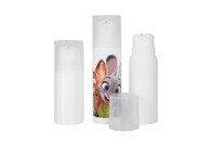150ml / 200ml / 250ml สีและโลโก้ที่กําหนดเอง กระป๋องปริมาณอากาศ PP กระป๋องบรรจุเครื่องสําอาง UKA21